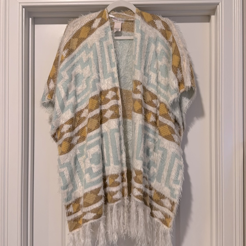 Free People Diamondback Cozy Kimono Poncho O/S - Picture 6 of 6